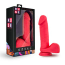 Ruse Big Poppa Silicone Suction Cup Dildo Cerise in vibrant color with realistic design, perfect for solo or partner play.