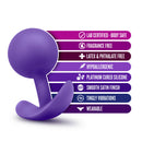 Luxe Wearable Vibra Plug Purple with features like body-safe silicone and tingly vibrations, perfect for extended wear.