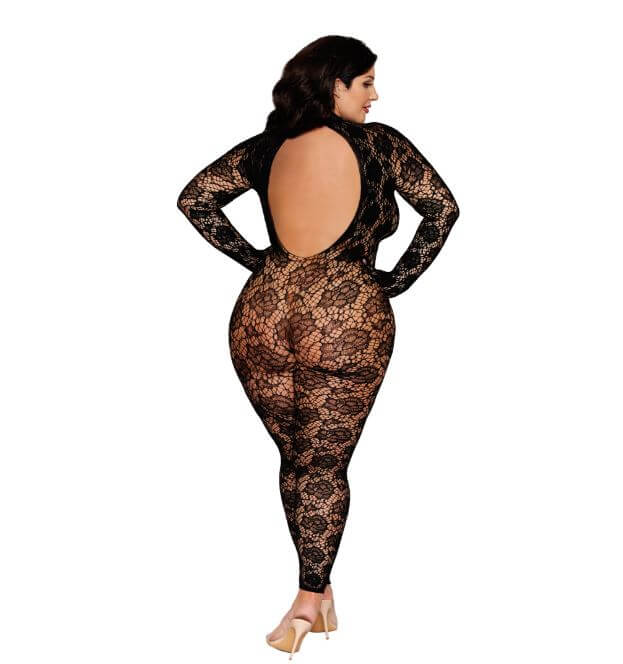 GLOVED BODYSTOCKING BLACK Q/S-0