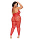 RHINESTONE BODYSTOCKING POINSETTIA Q/S-0