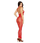 RHINESTONE BODYSTOCKING POINSETTIA O/S-1