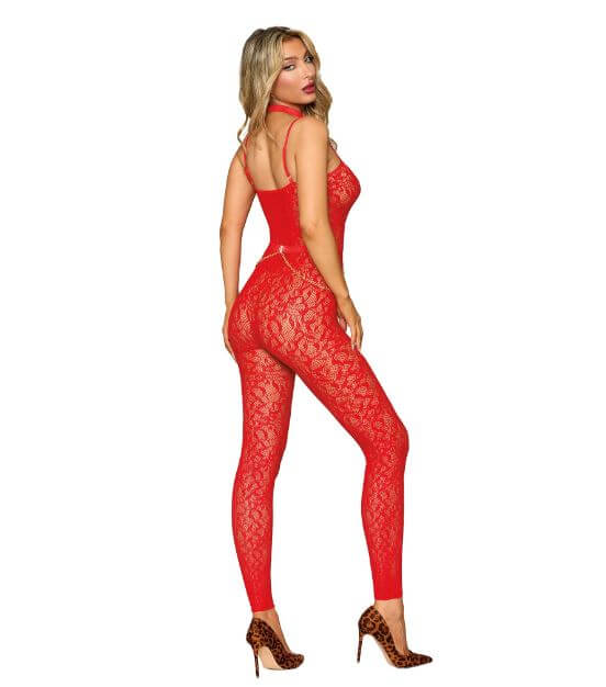 BODYSTOCKING & HARNESS POINSETTIA O/S-1