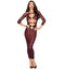 BODYSTOCKING GOWN & SHRUG CHERRY LACQUER O/S-0