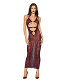 BODYSTOCKING GOWN & SHRUG CHERRY LACQUER O/S-1