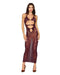 BODYSTOCKING GOWN & SHRUG CHERRY LACQUER O/S-1