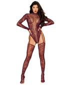 TEDDY BODYSTOCKING CHERRY LACQUER O/S-0