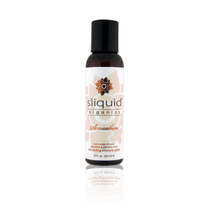 Sliquid Organics Sensations 2oz stimulating Aloe-based lubricant with botanicals and menthol for enhanced pleasure.