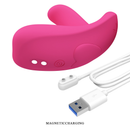 Pretty Love Hazelynn App-Controlled Vibrator Pink with magnetic charging cable, showcasing its sleek silicone design.