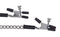 Adjustable alligator nipple clamps with jewel chain in black and silver featuring rubber tips and thumbscrews for custom intensity.