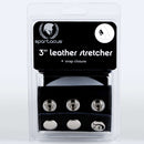 Spartacus Leathers 3-inch Leather Snap Ball Stretcher in packaging displaying snap closures