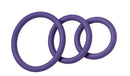 Spartacus Nitrile Cock Ring Set Purple featuring three flexible and durable rings for comfortable use.