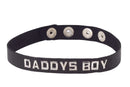 Spartacus Leathers Daddy’s Boy Collar with adjustable snaps made from premium oil-tanned leather featuring bold silver-tone studs.