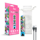 Buzzed Stoner Chick Bullet Vibrator with vibrant packaging, USB charger, and travel pouch.