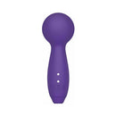 Me You Us Signature The Mini Wand Massager in purple with a smooth silicone head for focused stimulation.