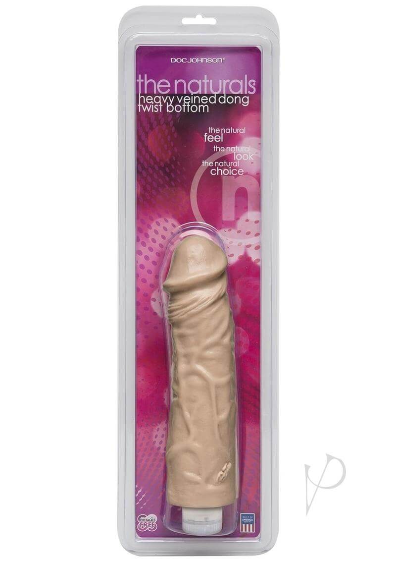 Natural Heavy Vein Thick Dong with realistic features and added vibrations in packaging.