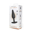 Me You Us Signature The Vibrating Plug Black packaged, highlighting its tapered design and adjustable vibration features.