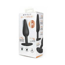 Me You Us Signature The Vibrating Plug Black packaging showcasing features like tapered design and multiple vibration modes.