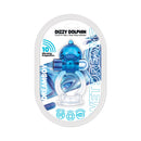 Wet Dreams Dizzy Dolphin Vibrating Cock and Ball Sling Blue packaging image featuring a colorful design.