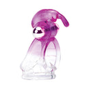 Wet Dreams Dream Boy Honey Bunny Cock and Ball Sling Magenta showing purple stretchy jelly design with bullet vibe.