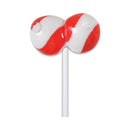 Horny Christmas Jingle Boobs Boobie Shaped Lollipop in festive red and white design.