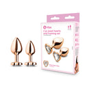 B-vibe Essentials 2-piece Jewel Hearts Anal Training Set with two plugs and heart-shaped jewel bases.