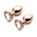 B-vibe Essentials 2-piece Jewel Hearts Anal Training Set featuring heart-shaped jewel bases.
