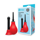 b-Vibe Essentials Hydrobulb Anal Douche 200 ml with two nozzle attachments for convenient anal cleansing.