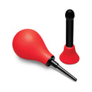 b-Vibe Essentials Hydrobulb Anal Douche 200 ml with red bulb and black nozzles for anal hygiene.