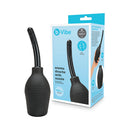 b-Vibe Essentials Enema Douche With Nozzle 310 mL Black displayed with packaging for personal hygiene.