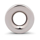 b-Vibe Essentials 2.75 Inch Aluminum Hollow Tunnel Butt Plug showcasing its sleek, polished metal design and hollow center.