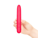 Together Mini Vibes Slim 5.5 Inch Ladyfinger Vibrator held in hand, showcasing its sleek design and functionality.