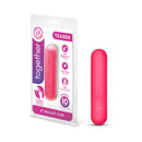 Together Mini Vibes Teaser 4 Inch Bullet Vibrator in pink packaging with USB rechargeable feature.