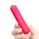 Together Mini Vibes Teaser 4 Inch Bullet Vibrator held in hand, compact design for targeted pleasure.
