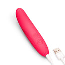 Together Mini Vibes Silhouette 5 Inch G-Spot Vibrator in vibrant pink color, USB rechargeable with easy-to-use controls.
