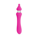 Evolved Kiss The Ring Silicone G-Spot Vibrator Pink with curved shaft and chrome ring for precise control.