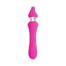 Evolved Kiss The Ring Silicone G-Spot Vibrator Pink with flexible shaft and chrome ring handle for precise control.
