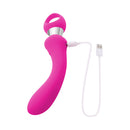 Evolved Kiss The Ring Silicone G-Spot Vibrator Pink with USB charging cord for convenience and flexibility.