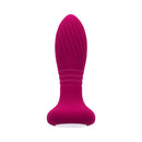 Evolved Party Plug Silicone Rechargeable Burgundy with textured design and light-up base for enhanced pleasure.
