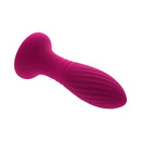 Evolved Party Plug Silicone Rechargeable Burgundy in vibrant burgundy silicone with a textured design for deep vibrations.