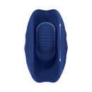 Zero Tolerance Taco Time Silicone Vibrating Stroker Blue with ribbed underside, showcasing its playful taco-like design.