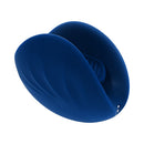 Zero Tolerance Taco Time Silicone Vibrating Stroker Blue, a blue silicone toy with a taco shell design and ribbed texture.