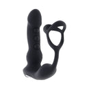 Zero Tolerance Popping P-spot Silicone Rechargeable Black prostate massager with textured shaft and external stimulator.