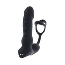 Zero Tolerance Popping P-spot Silicone Rechargeable Black prostate massager with textured shaft and external stimulator.