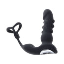 Zero Tolerance Popping P-spot Silicone Rechargeable Black prostate massager with textured shaft and flexible stimulator.