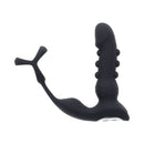 Zero Tolerance Popping P-spot Silicone Rechargeable Black prostate massager with textured shaft and popping beads.