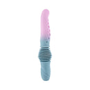 Gender X Tentacle Thruster Silicone Vibrator Multicolor with blue and pink gradient design.