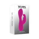 Selopa Luna Bunny Silicone Rechargeable Pink packaging featuring a vibrant dual-motor bunny vibrator.