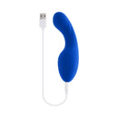Selopa Siren G Silicone Rechargeable Vibrator Blue with USB charging cable, designed for targeted internal pleasure.