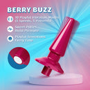 Blush B Yours Vibe Butt Plug Berry showcasing 10 playful vibration modes in a vibrant berry color.