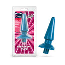 Blush B Yours Vibe Plug Vibrating Anal Toy Ocean showcased in packaging with vibrant colors and design.